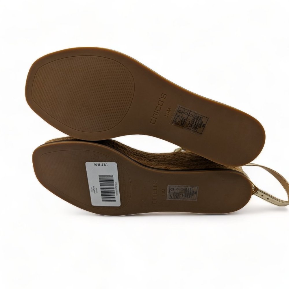 Chicos $139 Carlina Champagne Gold Sandals~10 M~NIB Platform - Picture 8 of 11